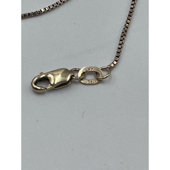 Designer 14kt Italy Yellow Gold 20” Box Link Chain Necklace 2.2 grams - Picture 4 of 14